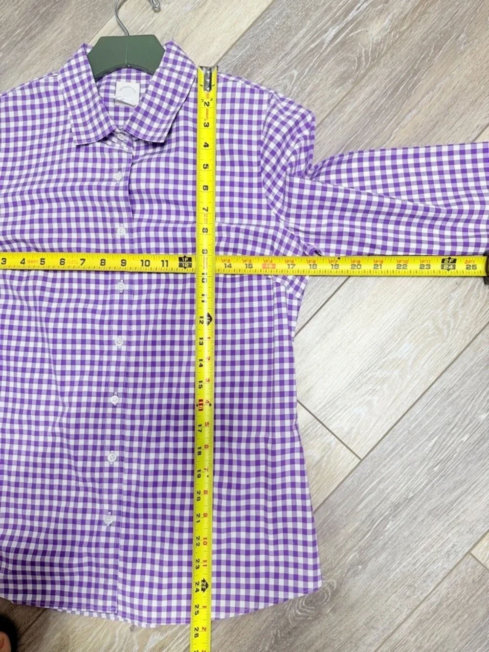 #16)  J. Crew Purple Gingham Button-Down Shirt